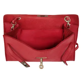 Samantha look Umhängetasche echt Leder, Made in Italy rot