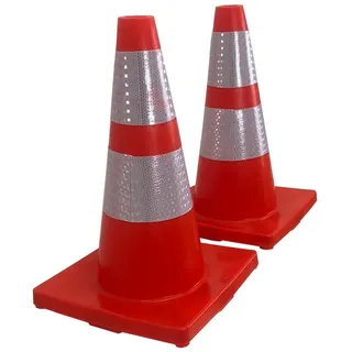 Baumarktplus 2x Verkehrsleitkegel Pylone flexibel bruchsicher reflektierend Warnkegel Leit...