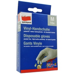 Die weißen Vinyl-Handschuhe im 10er Pack, Größe M