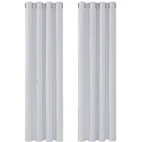 Deconovo Single Blackout Curtains Thermo-Verdunkelungsvorhänge für Schlafzimmer, Polyester, 140 x 260, 2