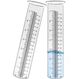 Regenmesser Plastik mit Skala - 2er Set(Ohne Klammer) - Niederschlagsmesser für Wetterstationen, Transparent und Wetterfest, Ideal für Wetterstationen und Garten