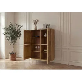 MASSIVMOEBEL24.DE Highboard Mango 110x40x150 hellbraun geölt MIAMI #115