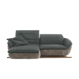KOINOR Eckcouch Leder 3-Sitzer Blau