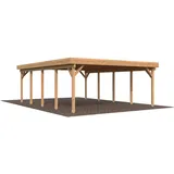 Palmako Karl Doppel-Carport 600 x 762 cm Braun tauchgrundiert