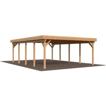 Palmako Karl Doppel-Carport 600 x 762 cm Braun tauchgrundiert