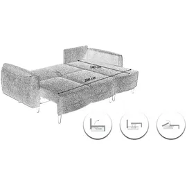 kaiser möbel Ecksofa Selio mit Schlaffunktion und Bettzeugcontainer Ecru Rechts