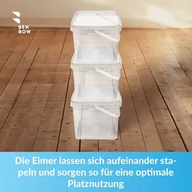 Benbow Rechteckiger Eimer mit Deckel mit Griff 5L Anzahl: 20 Stk., Transparent BSR-, Luftdicht, Lebensmittelecht, BRC-