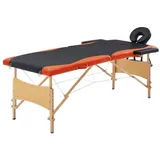 vidaXL Massageliege Klappbar 2-Zonen Holzgestell Schwarz und Orange