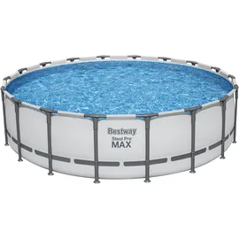 BESTWAY Steel Pro Max Frame Pool Set 549 x 132 cm lichtgrau inkl. Filterpumpe
