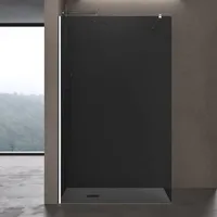 doporro Bremen Walk-In-Dusche 140 x 200 cm ESG-Sicherheitsglas vollgrau