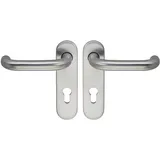 Eco Cosmetics Drückergarnitur D110/KS Kurzschild PZ 72 silber eloxiert