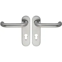 Eco Cosmetics Drückergarnitur D110/KS Kurzschild PZ 72 silber eloxiert