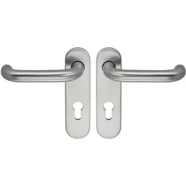 Eco Cosmetics Drückergarnitur D110/KS Kurzschild PZ 72 silber eloxiert