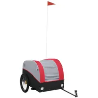 VidaXL Fahrradanhänger Schwarz und Rot 45 kg Eisen