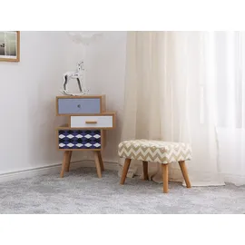 Beliani Hocker Takoma Baumwolle 50 x 35 x 30 cm Beige