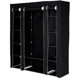dibea Faltbarer Stoffkleiderschrank 175 x 150 x 45 cm Schwarz