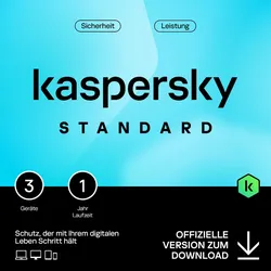 Kaspersky Standard – Antivirenprogramm Sonderangebot  3 Geräte - 1 Jahr | Sofortdownload + Key