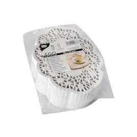 Papstar 500 Mokkadeckchen oval 18 cm x 13 cm, weiss