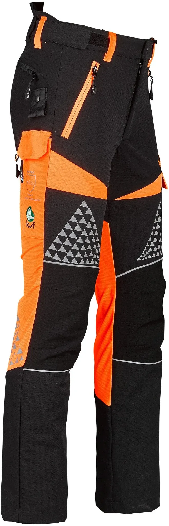 Timbermen Schnittschutz-Bundhose Allround, schwarz-orange, L + 5 cm
