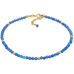 Elli Achat Perlen Blau Sommer Strand 925 Silber goldfarben Damen 