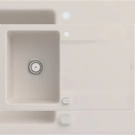 Villeroy & Boch Siluet 45 rechts Einbauspüle crema Excenterbetätigung 800 x 510 mm