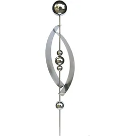 Garden Pleasure Gartenstecker mit 5 Kugeln Edelstahl Silber