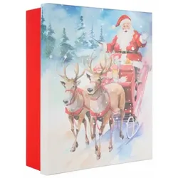 6x Geschenkbox Weihnachten Santa auf Schlitten mehrfarbig 36,2x11x29,5cm Geschenkverpackung