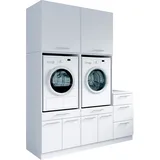 laundreezy Mehrzweckschrank-Set 186 x 238 x 68 cm Weiß