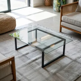 Tulup Tischplatte Transparent, Glas, Rechteckig, 80x0.4x60 cm Esszimmer, Tische, Esstische, Tischsysteme, Tischplatte