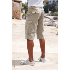 John Devin Cargobermudas JOHN DEVIN "aus elastischer Baumwollmischung", Herren, Gr. 36, N-Gr, beige, Web, Obermaterial: 98% Baumwolle, 2% Elasthan, unifarben, bequem kniebedeckend, Hosen, mit Seitentaschen, 3/4 Shorts, Topseller