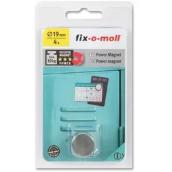 fix-o-moll Neodym Magnete Scheiben 19mm silber