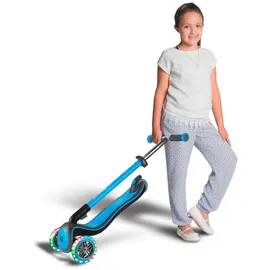 Globber Elite Deluxe mit Leuchtrollen sky blue