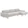 58 aufm Kessel SOFA mit Longchair rechts Kattryna Flachgewebe silber | Gr.: onesize