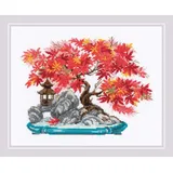 Riolis Kreuzstich Set "Herbst Bonsai", Zählmuster, 30x24cm