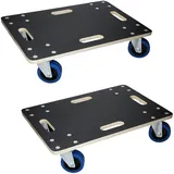 ECD Germany 2Er Set Transportroller 40x60 cm bis 800 kg Siebdruckplatte PP-Räder