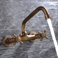 Wandarmatur Im Antik-stil: Kupferkorpus, 360° Schwenkbarer Auslauf, Oberfläche In Antikbronze