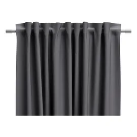 Neutex for you! Verdunkelungsvorhang NEUTEX FOR YOU "INSULA", grau (dunkelgrau), Gardinen, 125cm, Multifunktionsband, 140cm, Polyester, Uni-Dimout für starke Verdunklung, nach Maß, B:140cm H:125cm