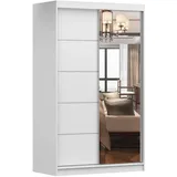 Möblo Schiebetürenschrank, Weiß, Metall, Rechteckig, 120x200x61 cm, Schlafzimmer, Kleiderschränke, Schwebetürenschränke