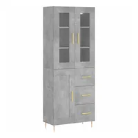 VidaXL Highboard Betongrau 69,5x34x180 cm Holzwerkstoff