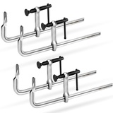 SHALL Schraubzwingen Set 4 Stück,Spannweite 300mm(12 Zoll), Spannkraft 200kg(440 Pfund), Schmiedestahl,Präzises Fixieren von Holzwerkstücken
