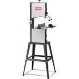Vevor Bandsäge mit Ständer, 9,65 Zoll, 506 U/min / 920 U/min, Tischbandsäge mit zwei Geschwindigkeiten, 370 W, 1/2 PS-Motor, 6 Zoll Schnitthöhe, 72,13 Zoll Sägeblattlänge, mit Anschlag und Gehrungsanschlag, für die Holzbearbeitung von Aluminium und