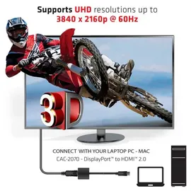 Club 3D DisplayPort auf HDMI Adapter 4K60Hz Schwarz