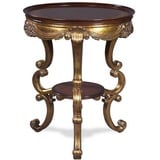 Casa Padrino Beistelltisch Luxus Barock Beistelltisch Dunkelbraun / Gold Ø 58 x H. 70 cm - Runder Mahagoni Tisch im Barockstil - Barock Möbel