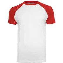 Build Your Brand Raglan Contrast Tee, XL, White