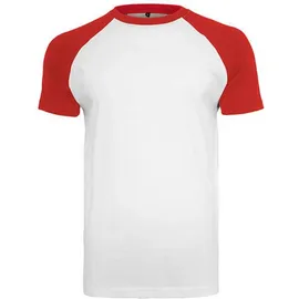 Build Your Brand Raglan Contrast Tee, XL, White