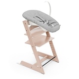 Stokke Hochstuhl Tripp Trapp® Kinderhochstuhl mit Newborn Set, Höhen- und tiefenverstellbare Sitz- und Fußplatten rosa