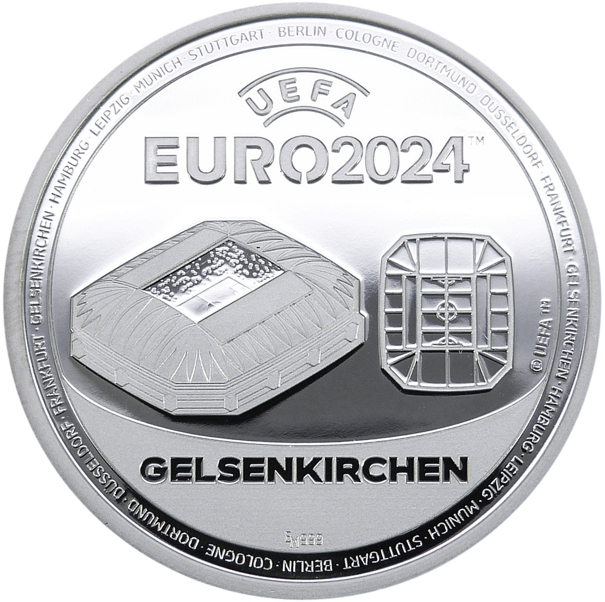 Uefa Euro 2024 Offizielle Silbermünze (Sonderprägung: Gelsenkirchen)