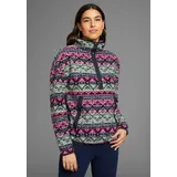POLARINO Fleecepullover POLARINO, Damen, Gr. 40/42, bunt (fuchsia, navy), Fleece, Obermaterial: 100% Polyester, bedruckt, gemustert, bequem hüftlang, eingefasste Kante, Sweatshirts Fleecepullover, mit Colourblocking-Optik, mit Kängurutasche, aus Fleecestoff