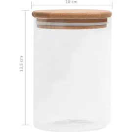 vidaXL Vorratsglas mit Bambusdeckel 800 ml 4 St.