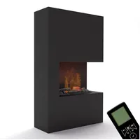 GLOW FIRE Elektrokamin Tucholsky Right Corner Wasserdampf Kamin, Elektrischer Kamin, Wasserdampfkamin mit 3D Feuer und Knisterfunktion schwarz